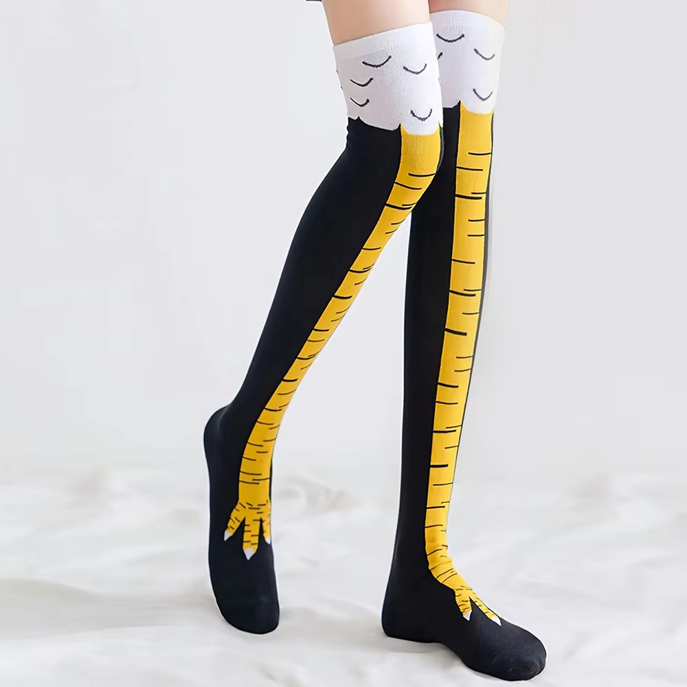 Funny Chicken Leg Socks - Medias altas hasta el muslo para