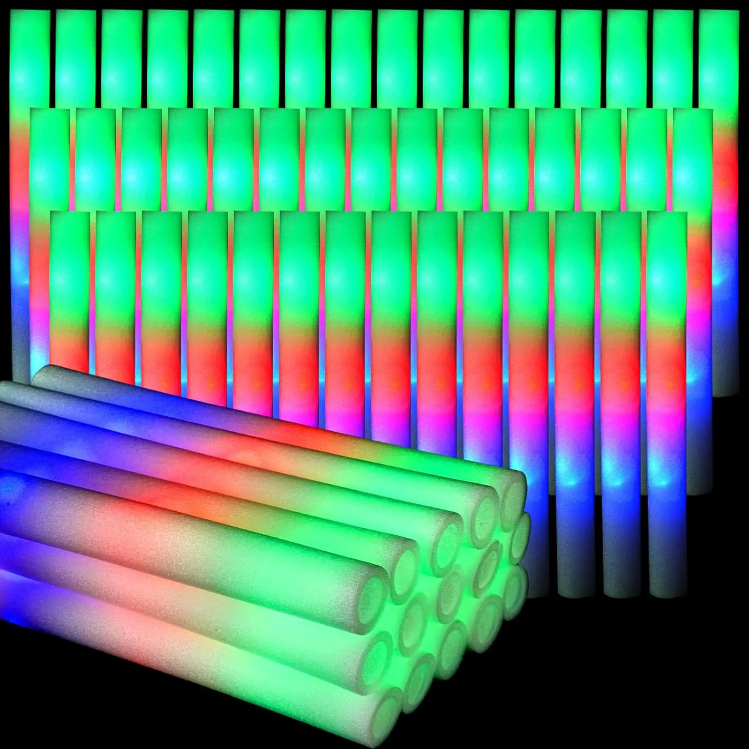 Flashing Led Foam Sticks Party - 30 barras luminosas de espuma con
