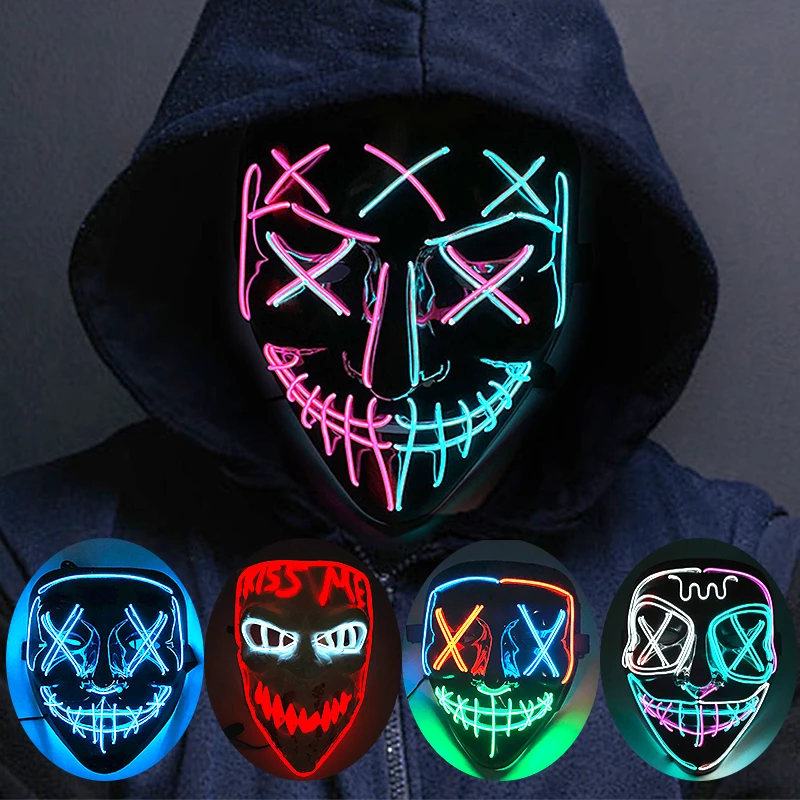 Led Purge Mask Halloween - Máscara de purga LED de neón