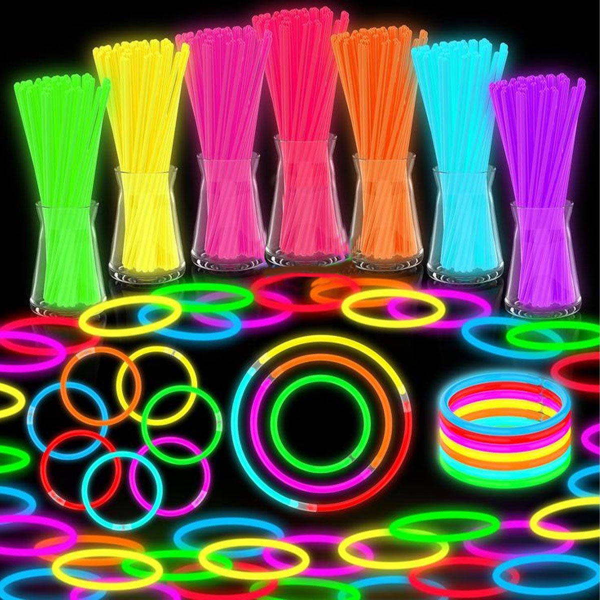 Glow In The Dark Party Glasses - Set de 15/35 piezas de barras