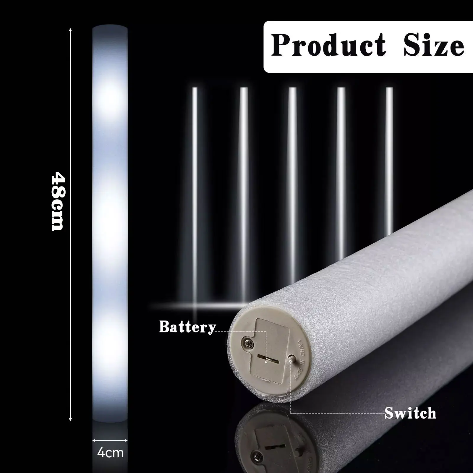 Palos de espuma LED blancos, p - Flashing Led Foam Sticks Party reseña y precio