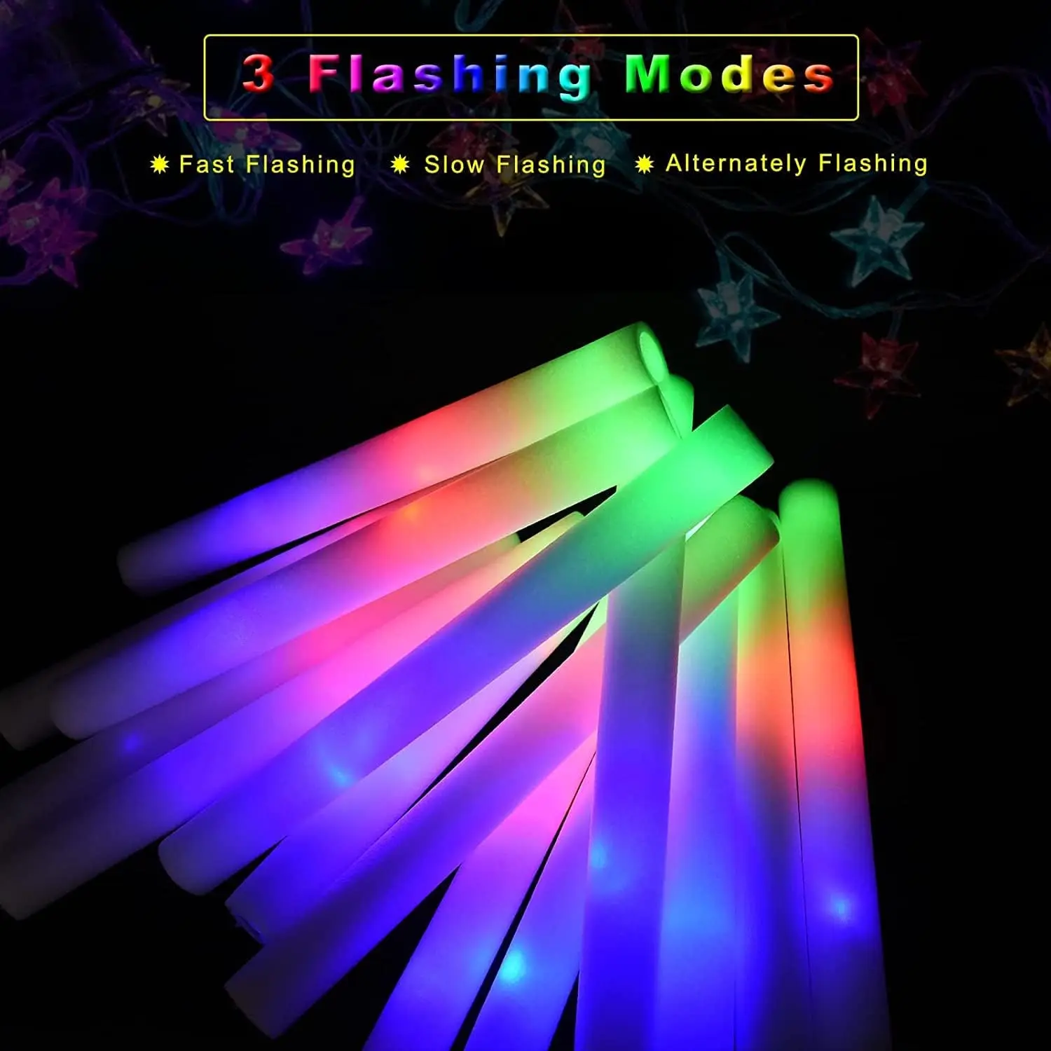30 barras luminosas de espuma  - Flashing Led Foam Sticks Party reseña y precio