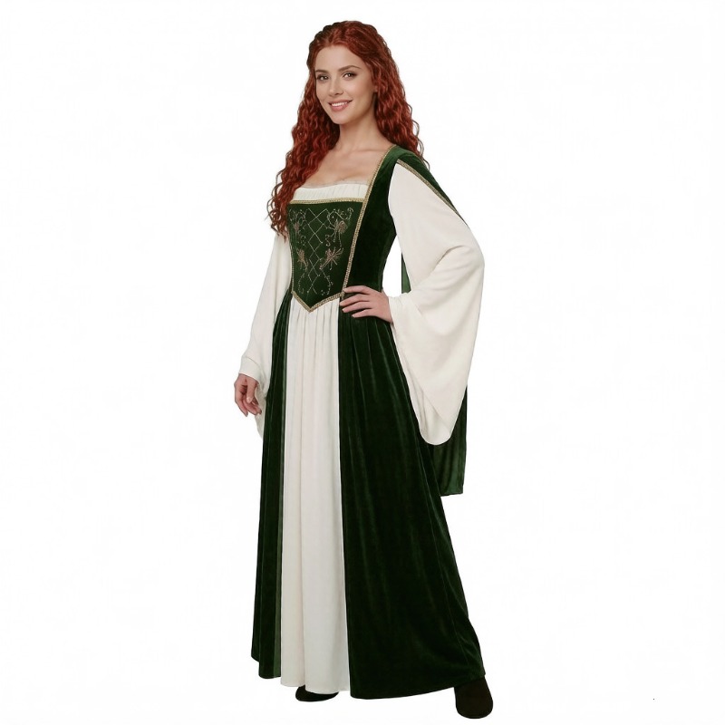Nuevo disfraz de cosplay medie - Medieval Renaissance Dress Women reseña y precio